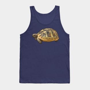 Side View of A Young Wild Tortoise Cartoon Cut Out Tank Top